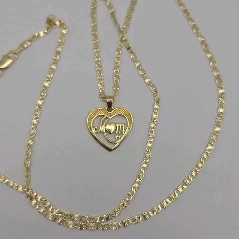 MOM beautiful heart chain regular style 24"inches gold-plated the perfect gift for all occasions