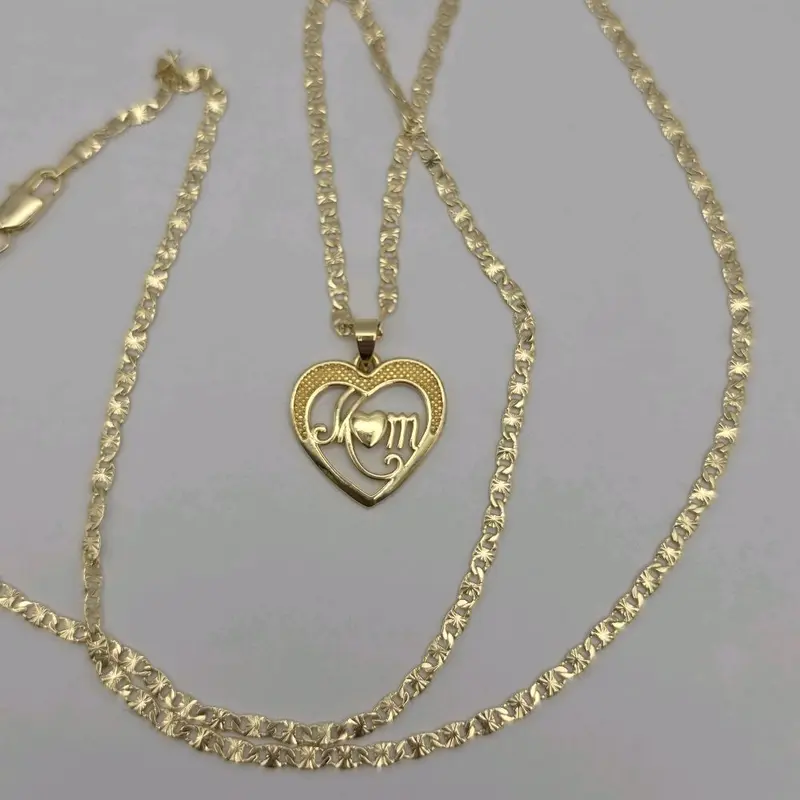 MOM beautiful heart chain regular style 24"inches gold-plated the perfect gift for all occasions