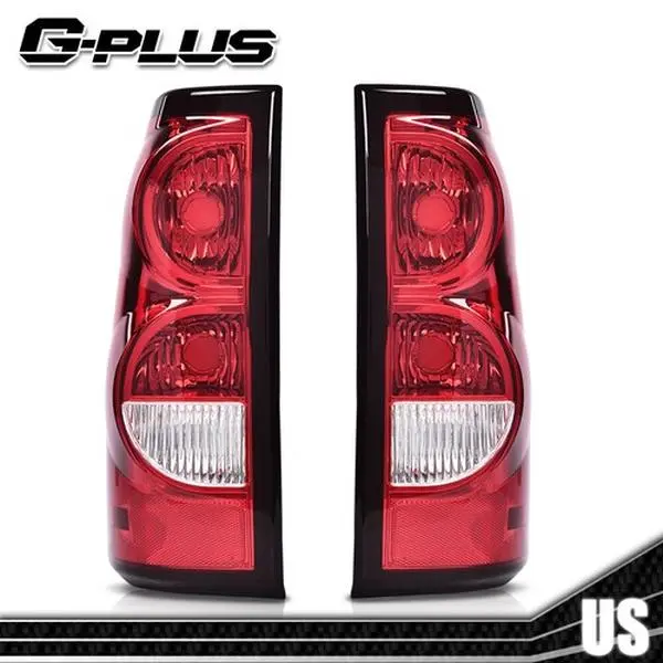 G-PLUS Tail Light Assembly Pair Set with Brake Lamps, Bolt-On Direct Install 03-06 Silverado Accessories for Chevy Silverado 1500, 2500, 3500 HD Car Exterior Upgrade, Acrylic Lens