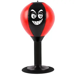 Inflatable Heavy-Duty Desktop Punching Bag with Suction Cup - Stress-Relieving Boxing Equipment for Adults, Includes Air Pump & Pressure Valve, Inflatable Punching Bag