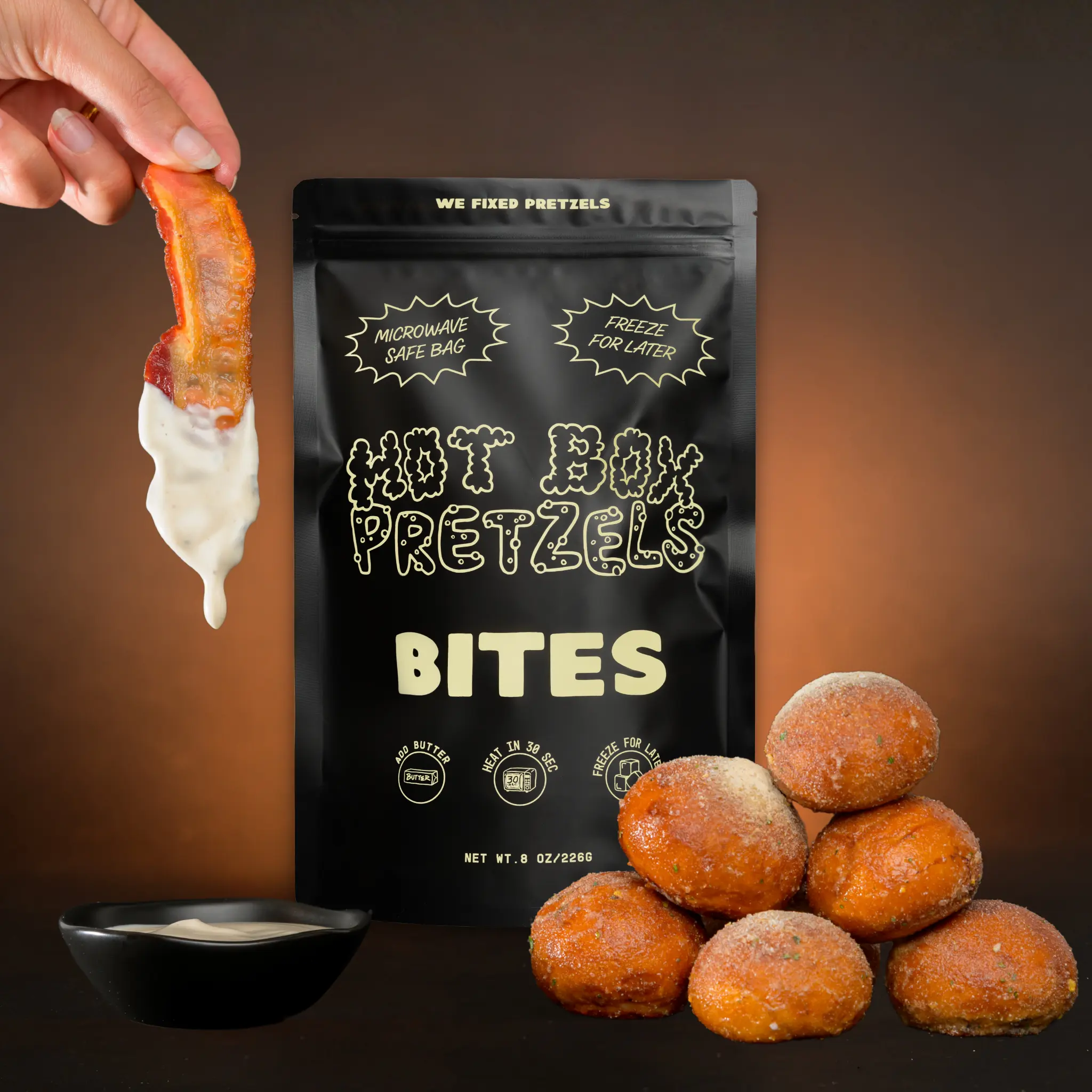 Bacon Ranch Salt Soft pretzel Bites Bag (14 bites per bag)
