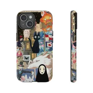 New style Studio Ghibli Collage Phone Case for iPhone - Anime Cartoon Aesthetic Protective Cover - Ghibli Cover for iPhone 17 16 15 14 13 12 11 Pro Max Plus
