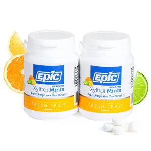 100% Xylitol Mints Aspartame Free, Sugar Free Fresh Flavored Mints, 180 Pieces (2)