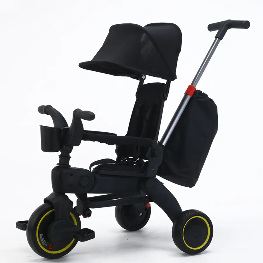 Toddler Tricycle ,Strollers for Kids, with Storage Bag, Multifunctional Tricycle for Baby, with Removable Push Handle &  Removable and Adjustable Canopy, Suitable for Outdoors