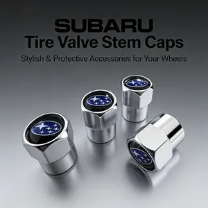 4 Piece Set Tire Valve Stem Caps, Durable Aluminum Alloy Material, Subaru Forester Brz Xv Legacy Sti Upgrade Metal Valve Cap Covers
