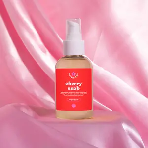 Cherry Snob Scented Body Oil - Cherry, Woody, Vanilla Scented 4 oz Moisturizing Dry Body Oil with Long Lasting Scent Aroma