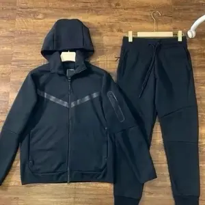 Men's Two-Tone UltraTech Fleece AthleticTracksuit Hoodie & Joggers Set for Spring Fall Winter Regular