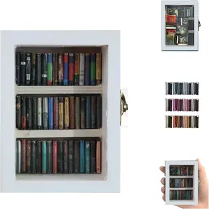 Anxiety Mini Bookshelf Ornament Set, Small Micro Library with 60 Mini Bookshelves, Portable Classic Style Decor