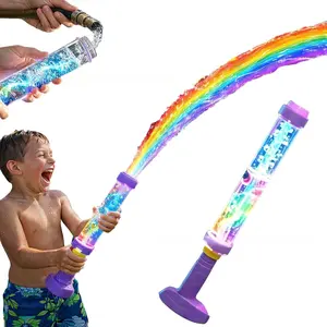 LED Light Up Water Blaster Toy, Glowing Rainbow Water Soaker Squirt Gun, Summer Pool Beach Backyard Party Supplies Water Fighting Game Toy for Kids Adults