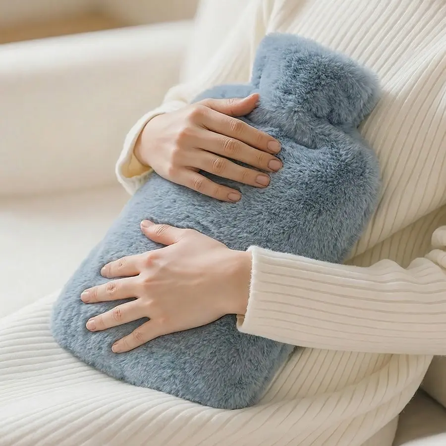 Plush Hot Water Bottle, Warm Stomach and Waist, Plush Heating Pad, Heat Relief for Menstrual Cramps, Fillable Heating Pack, Refillable Bottle, Thermal Bottle