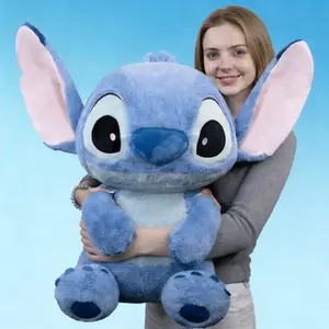Disney Lilo & Stitch Collection Stitch Plush Toy,23.62" Large-Size Soft Huggable Stuffed Animal Cute Plush Toy, Cuddly Character with Fuzzy Texture and Embroidered Details,Stuffed Animal for Disney Fans,Home Decor,Gift for Girl Kids Fans Adult（1pc)