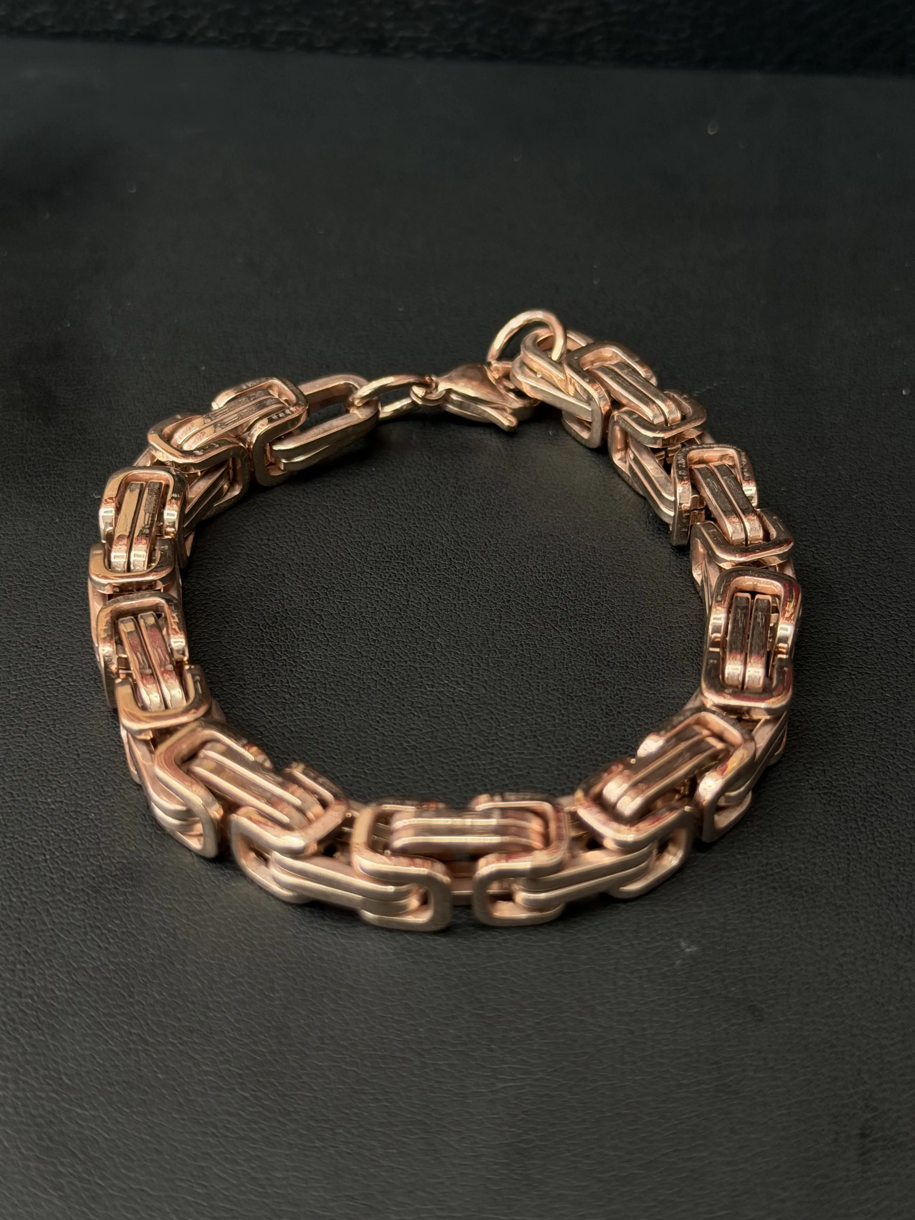 Rose Gold Byzantine Link Bracelet - 5MM & 8MM Stainless Steel Chain Bracelet for Men & Women, Ideal for Thanksgiving, Romance, Adventure, Art, Belville Occasions, Party Wear, Modern Unisex, Commemorative, Daily, Bracelet Stacking