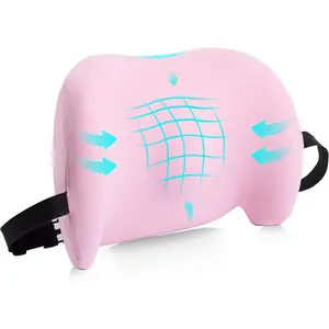 Support Pillow for Office Chair,   Pillow Lower  , Memory   Cushion with Adjustable Straps,  Chair  Pillow for Gaming Chair, , Bed (PINK)