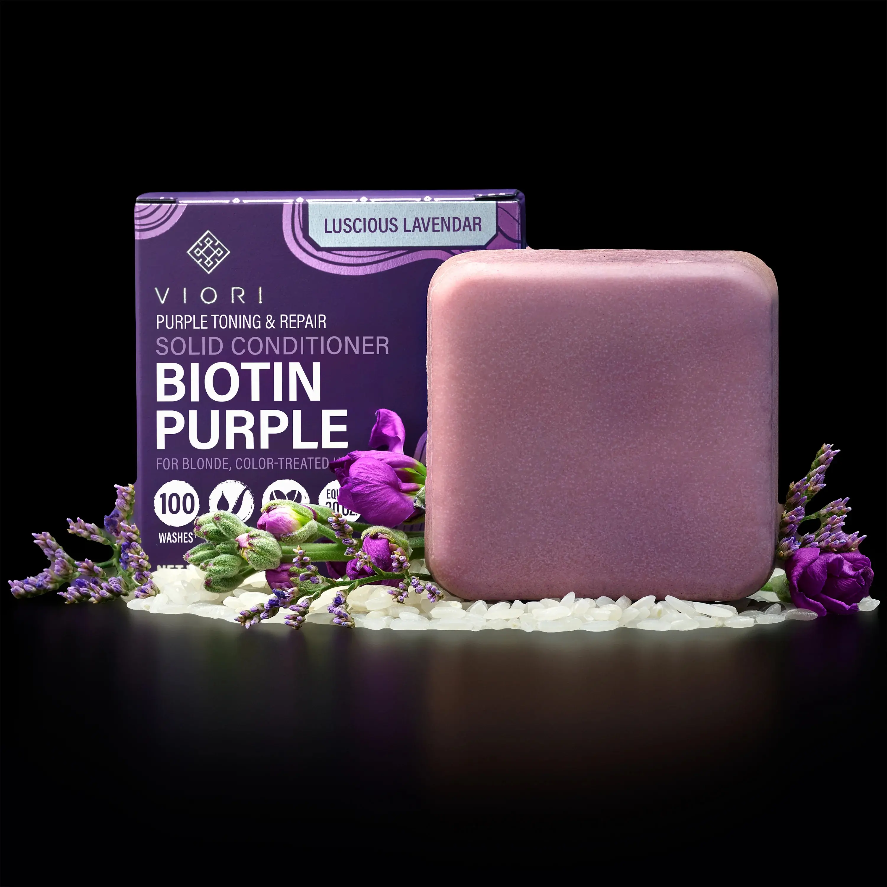 VIORI Beauty Conditioner Bar | Biotin Purple Toning Conditioner | Lavender Scent