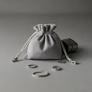 12PCS pack Jewelry Packaging Storage Gift Bag Lake Blue Deerskin Velvet High-Grade Flocking Cloth Drawstring Bag for Accessories  4*6inches and 5*6inches