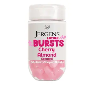 Jergens Cherry Almond Lotion Bursts, Squishy Heart-Shaped Moisturizer Bursts, Gifts for Teen Girls or Boys, 38 Ct