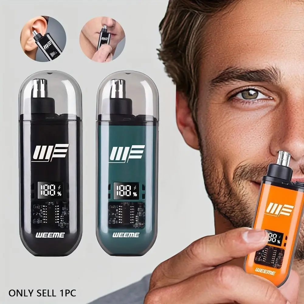 Men's Precision USB Rechargeable Nose and Ear Trimmer, LCD Display Grooming Tool, Cordless Rechargeable Trimmer Gift for Any Occasion, Nose Hair Trimmers