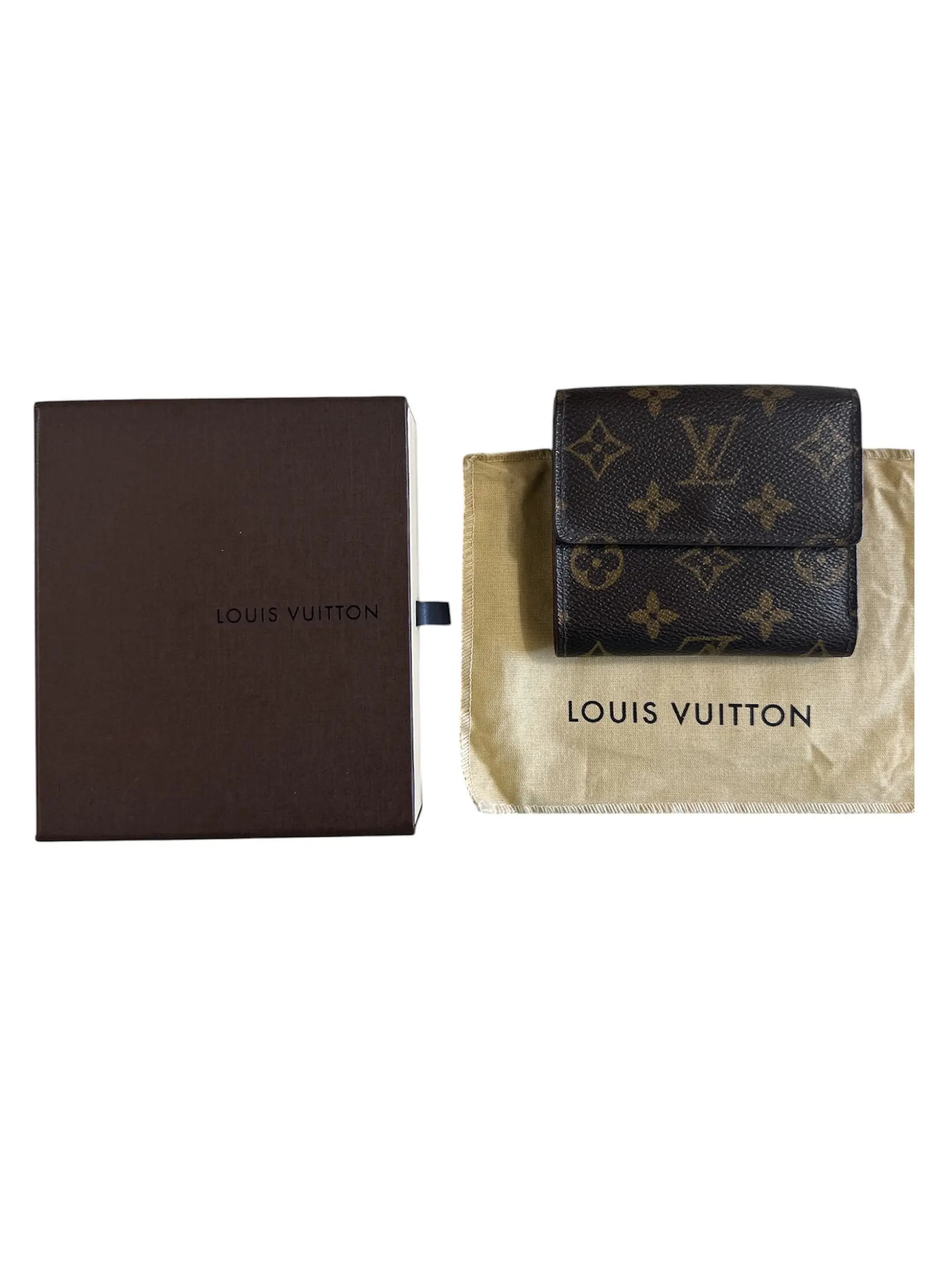 Pre-owned Louis Vuitton Leather Small Leather Goods Monogram Elise Wallet with Box and Dustbag