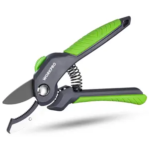 #Summervibes WORKPRO 8.5" Anvil Pruning Shear, Heavy Duty Garden Scissors & Clippers with Labor-Saving Design, Handheld Gardening Shears with Ergonomic Handle for Thick Branch Trimming