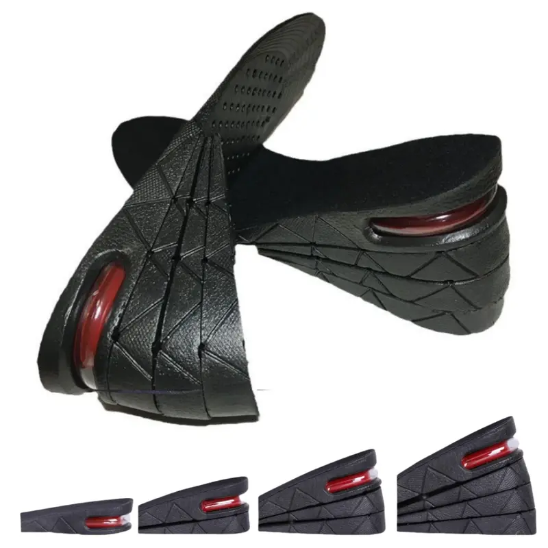 Adults' Height Increase Insoles, 4-Layer Adjustable EVA Foam Footpads with Air Cushion Support, 3/4.5/6/7.5 cm Boosters, All-Season Shoe Inserts for Bedroom & Camping Use