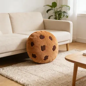 Throw pillow, Fauvism Internet celebrity cure the wind, cookie shape, cute seat cushion, bedroom living room bedside nap pillow, soft velvet skin-friendly can be hugged, a must for home leisure, Home Decorative Cushion, Soft Padded Cushion