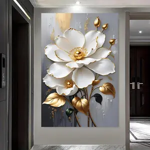 Springtok frameless. poster modern abstract flower canvas art print, wall decor for living room and bedroom, prints for wall decor