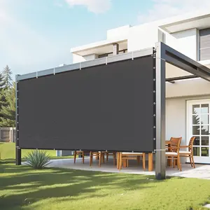 VEVOR 90% Sun Shade Cloth, 8 x 12 ft Pergola Shade Cover with Stainless Steel Grommets, Sun Shades Canopy Privacy Screen with 140 GSM HDPE Material, for Outdoor, Patio, Garden, and Backyard (Black)