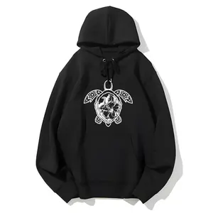 Sea Turtle Print Comfortable Long Sleeve Sweatshirt with Pockets - Relaxed Casual Style Hoodie for Womens Fashion