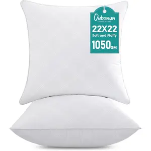 22x22 Throw Pillows Inserts, 2 Pack Square Decorative Pillows Inserts, Soft Fluffy Plump Pillow Sham Stuffer for Bed Couch Sofa Cushion