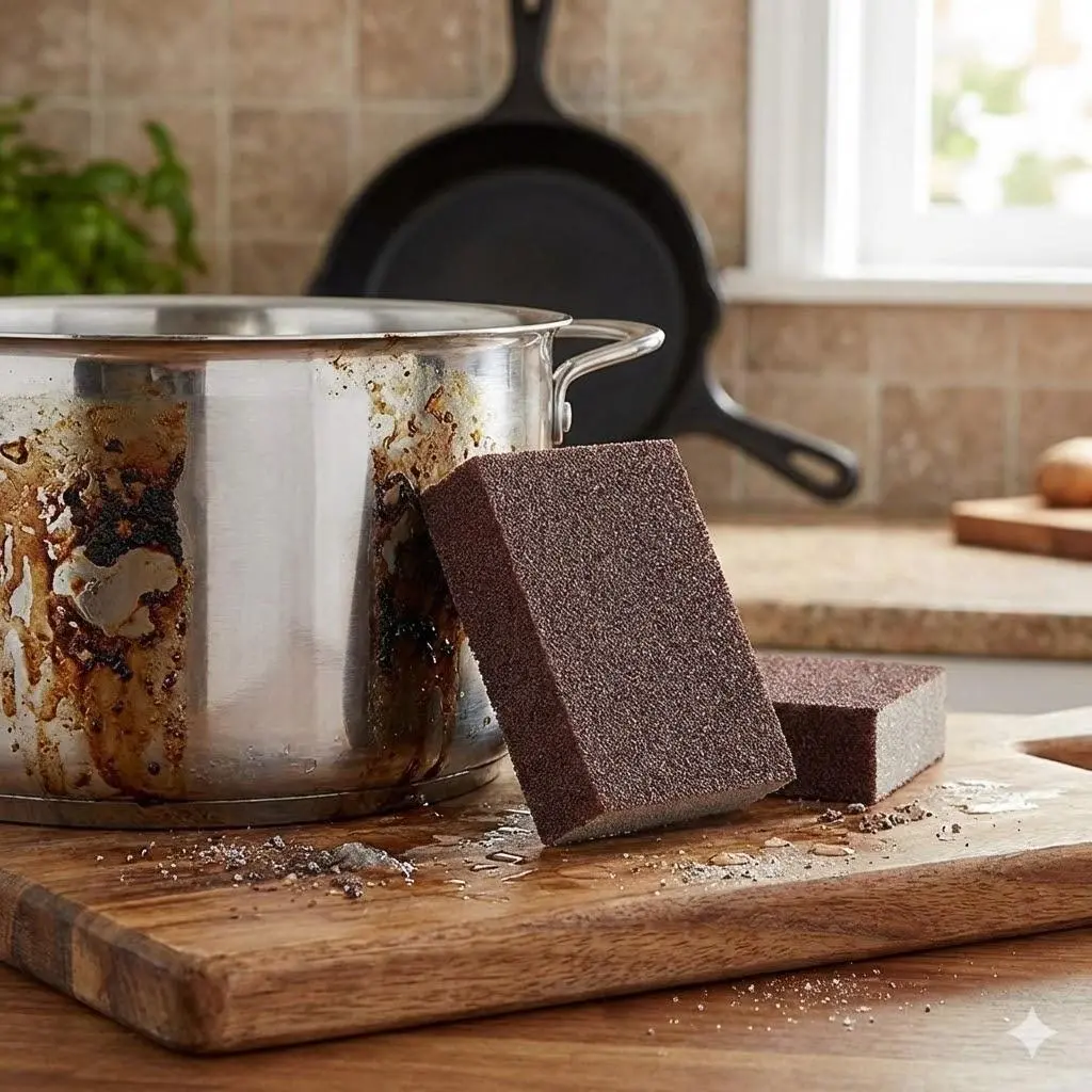 Durable Scouring Sponge for Kitchen: Safe on Cookware, Removes Stubborn ...