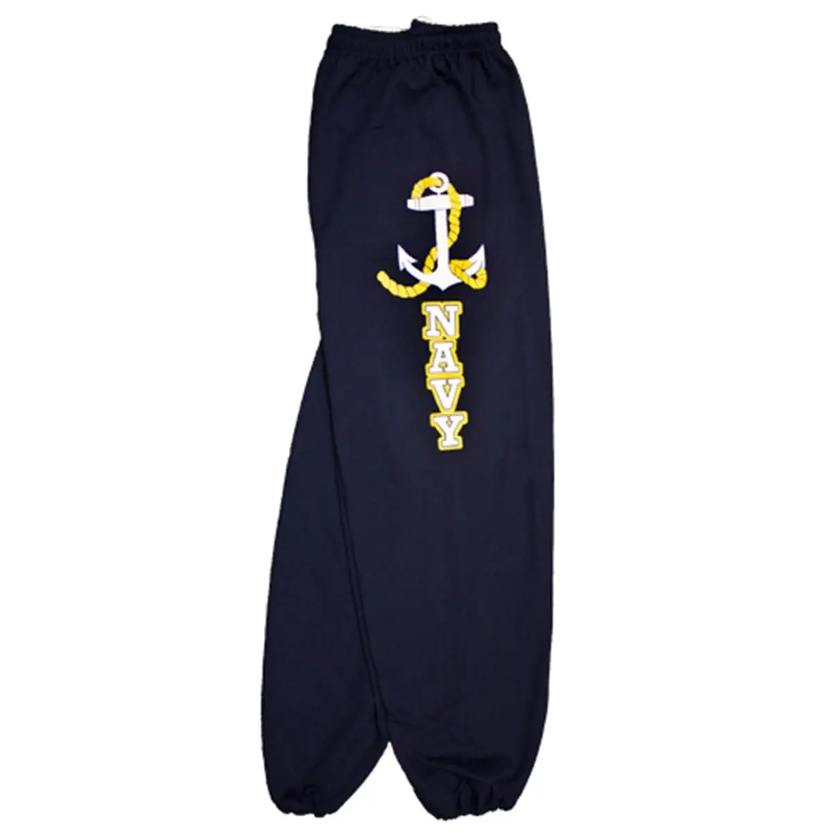 212 MAIN Men's Coaches' Tracksuit Bottoms - Sweatpant, Full Long Length Relaxed Fit Poly-Cotton, Navy with Logo Single-Sided Imprint for Sports & Outdoor Use, One Sided Imprint
