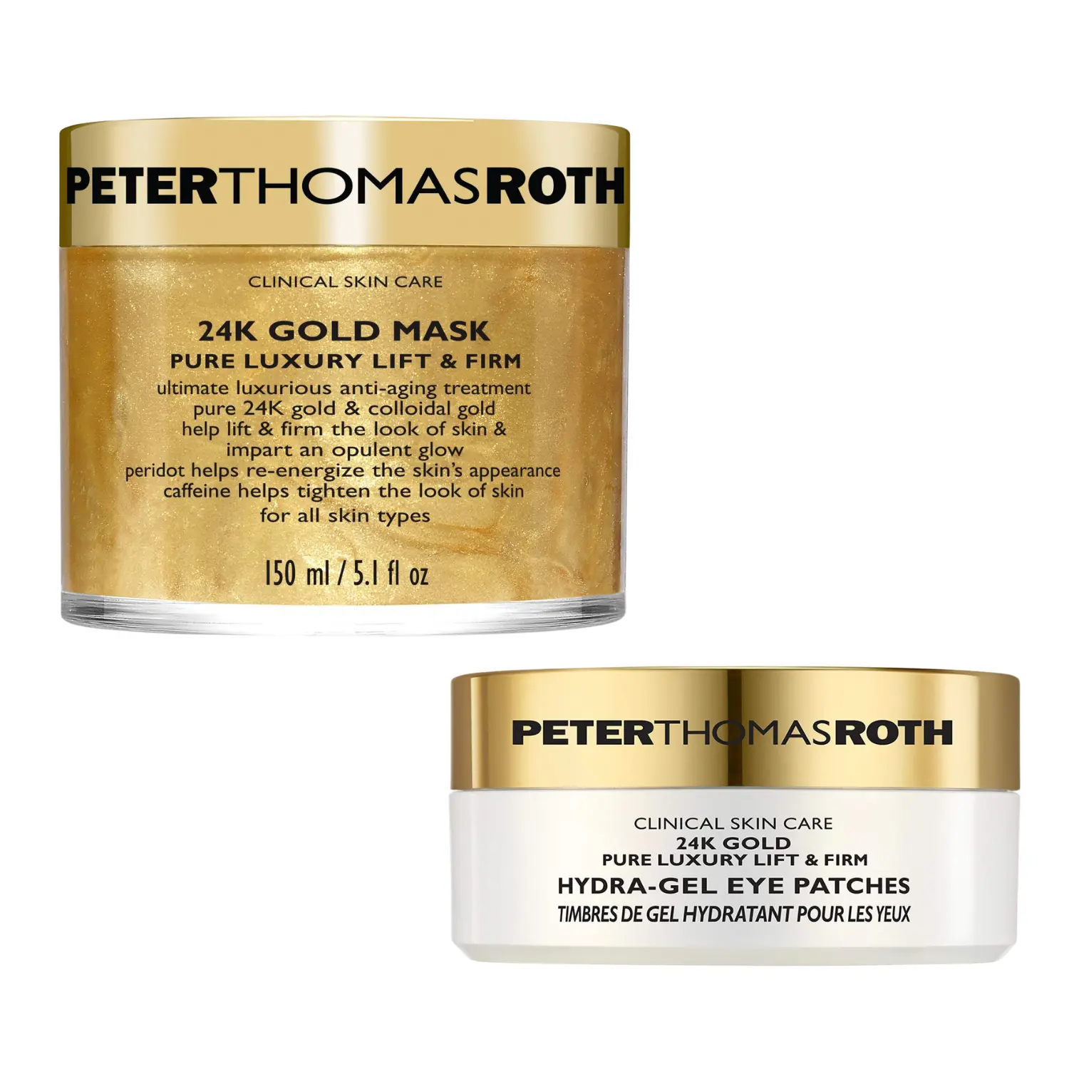 Peter Thomas Roth 24K Luxury Bundle, Luxury Lift + Firm Mask with 30 Pair Hydra-Gel Eye Patches