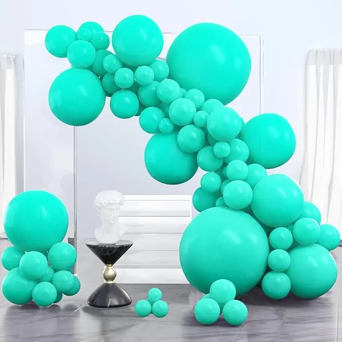 PartyWoo Teal Balloons, 100 pcs Teal Blue Different Sizes Pack of 36 Inch 18 Inch 12 Inch 10 Inch 5 Inch Turquoise for Balloon Garland or Balloon Arch as Party Decorations, Teal-Y69
