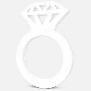Bridal Shower Decorations  Ring Wooden Sign Letter Cutouts Table Centerpieces Engagement White Photo Booth Props for Bachelorette Wedding Bridal Shower Party