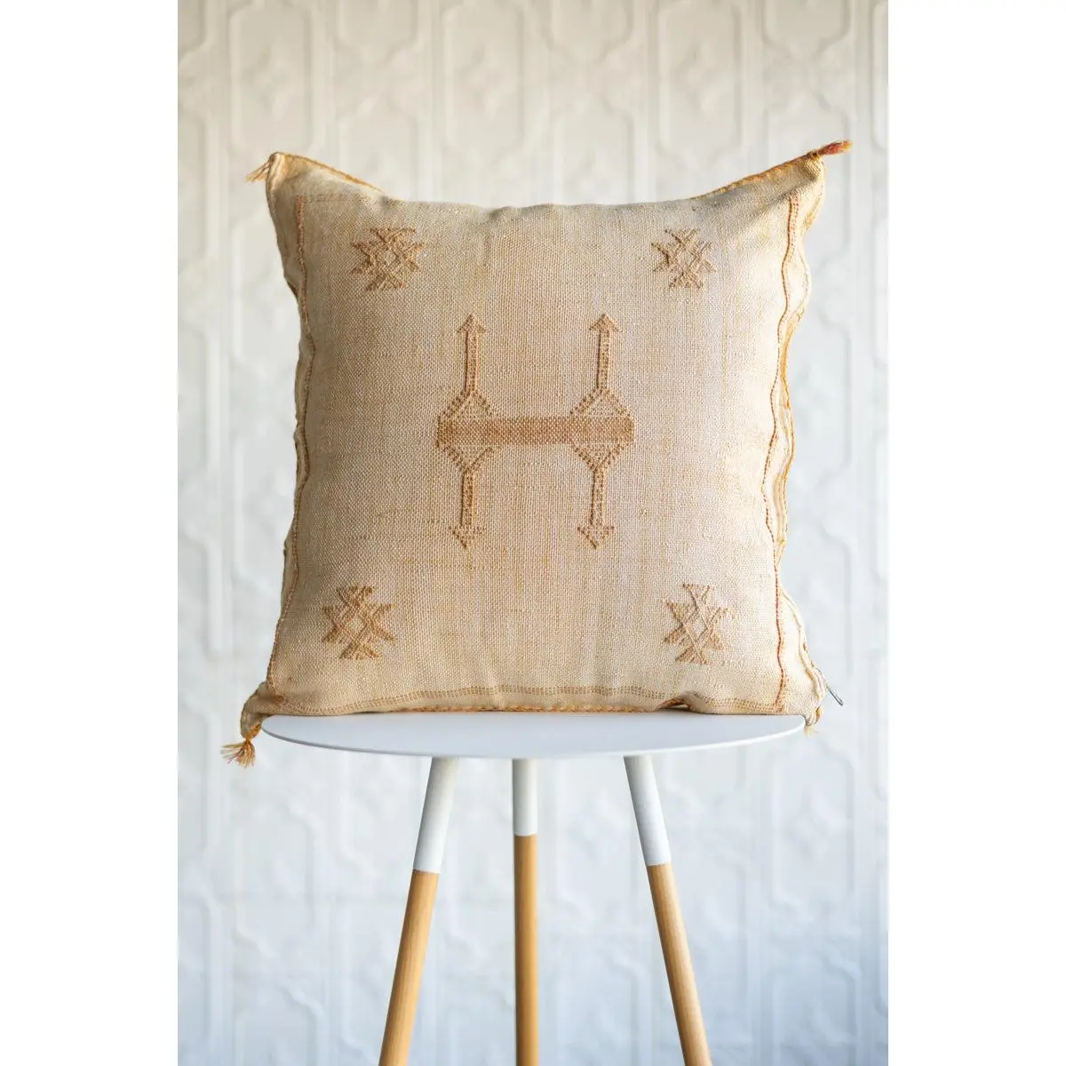 Creamsicle Orange Moroccan Sabra Cactus Silk Pillow - 105