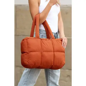 Aili's Corner Women's Solid Polyester Daphne Puffer Tote