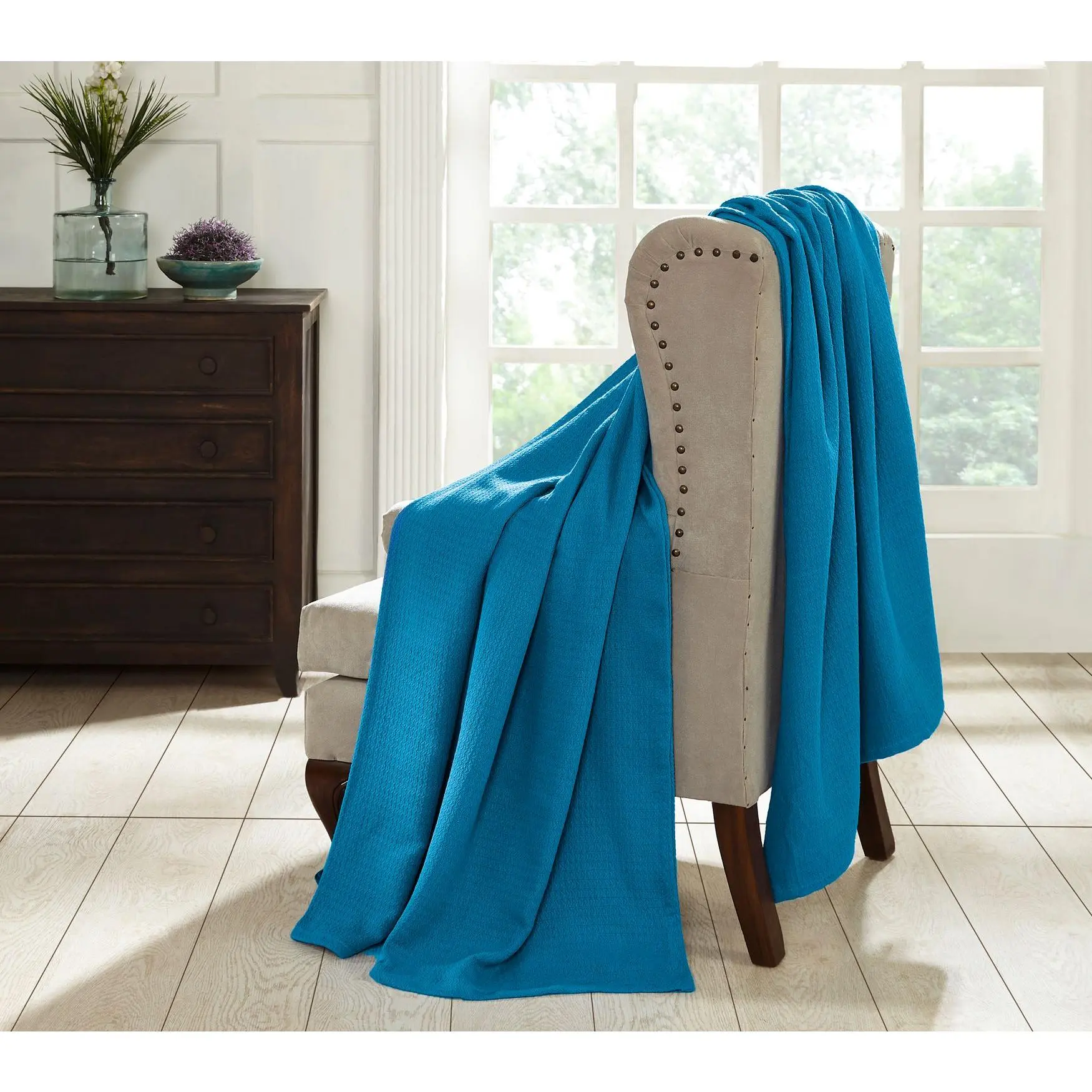 Superior Textured Cotton Weave Blanket, King