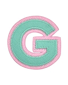 Teal + Pink Embossed Vegan Letter Patch