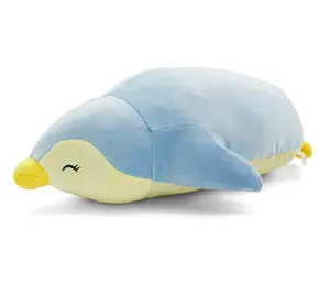 OSAISAI Cute Blue Penguin Soft Plush Hugging Pillow Pet Stuffed Cotton Animals Toy Gifts for Kids Men Women Friends 16.9 inches/43 cm