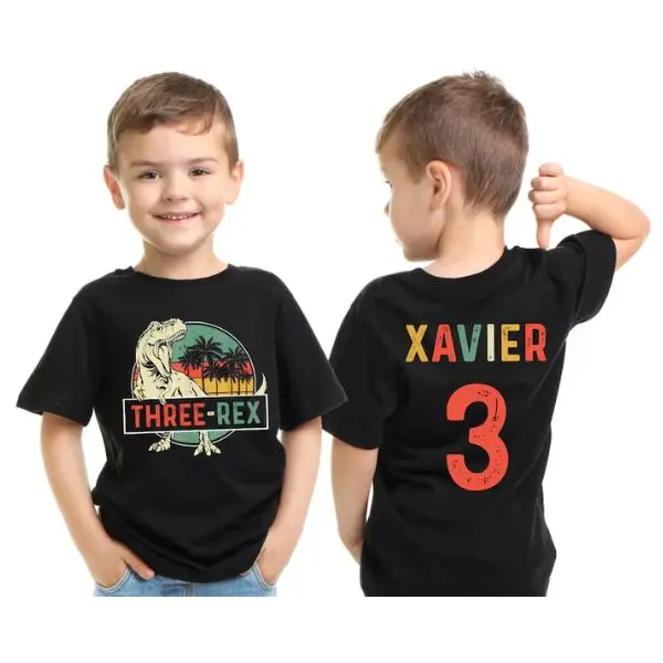 Three Rex Birthday Toodler T-shirt, Custom Name 3rd Birthday Boy Kids, Three Rex Dinosaur Birthday Shirt, Girls Dinosaur Birthday Shirt, Dino Saurus Birthday Shirt