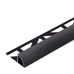 Dural Durondell 3/8 in. Matte Black Round Edge Profile Metal Tile Edge Trim