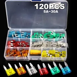 Mini Fuse Assortment Set, 120pcs Small Size Mini Fuse Assortment Set for Auto Truck, Multifunctional Fuse Profile for Home Car Use Automotive