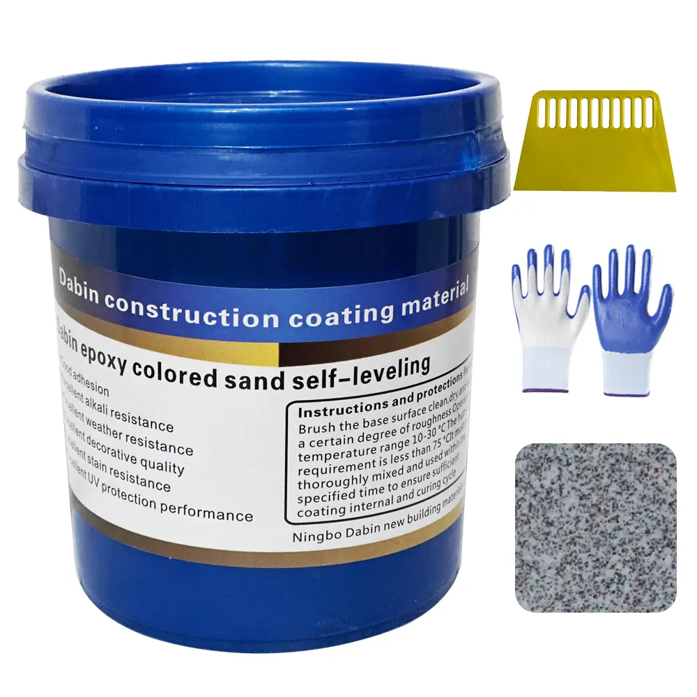 Louis Forest 1.4gal Epoxy Colored Sand Trial Set - Waterproof Water-Based Epoxy Cement Floor Paint, Resistant for Small Indoor Maintenance & Outdoor Patio Use