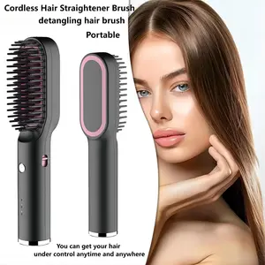 Recommend:Cordless Hair Straightener Brush for Women or men,Portable Electric Hair Straightening Comb with Negative Ions,Fast Heating,USB Rechargeable,Anti-scald,Portable Design for Travel Flawless Comfort Plug