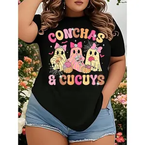 Mexican Ghost Shirt, Espooky Vibes Fantasma Graphic Tee, Concha Day Of The Dead Mexican Halloween Ghost T-Shirt, Spooky Season Shirt, Halloween Gift For Latina Mom Y2K Streetwear Graphic Tee