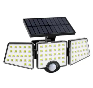 LE Solar Lights for Outside, Solar Lights Outdoor with Motion Sensor, WL4000 High Brightness, 3 Adjustable Heads 270° Wide Lighting Angle, IP65 Waterproof, Wireless Wall Lamp for Yard Garage