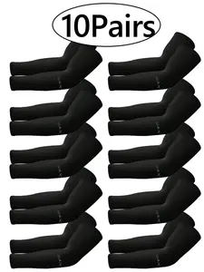 10Pairs/1Pair UV Protection Ice Sleeves, Breathable Fabric, Moisture Wicking, Ideal for Golf, Cycling, Running, Driving, Outdoor Sports