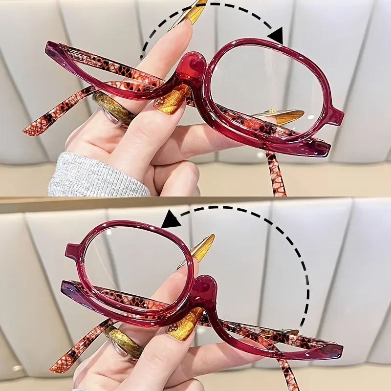 Colorful makeup reading glasses with multi-functional spring legs, super light and 180-degree rotatable reading glasses, with a free glasses cleaning cloth Multiple color combinations are available, High Quality Eyewear