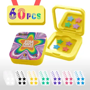 60pcs Acne Patches Hydrocolloid Cover-Up Facial Skin Care Swollen Spot Treatment Small Mirror Box Easy Carry Acne Pimple Patch