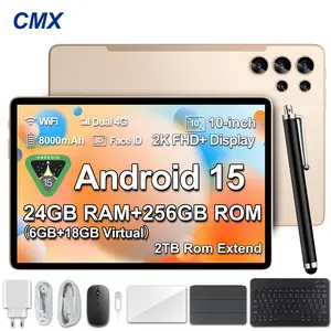 2026Ultra Slim Android Tablet with Accessories Kit,8GB RAM 256GB Storage, 10.1” Full Touch Display, Up to 1TB Expandable Tablet Bundle with Keyboard,Case,Stylus,Pre -installed Screen Protector,Perfect For Students,Bussinessman Gift,Black to School Gift